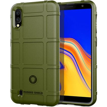Mobigear Rugged Shield Samsung Galaxy A01 Core Hülle Flexibles TPU Backcover Stoßfest - Grün