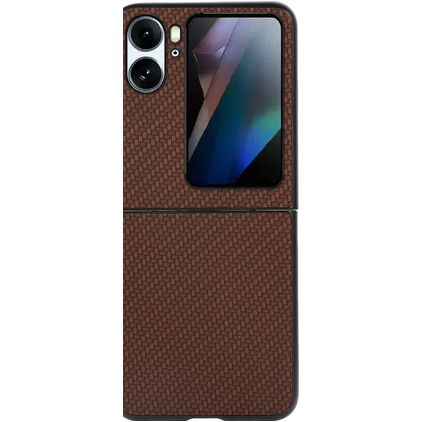 Mobigear Excellent OPPO Find N2 Flip Hülle Hardcase Backcover - Braun