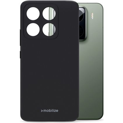 Mobilize Rubber Gelly Xiaomi 15 Pro Hülle Flexibles TPU Backcover - Schwarz