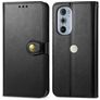 Mobigear Snap Button Motorola Edge 30 Pro Hülle Klapphülle Geldbörse - Schwarz