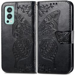 Mobigear Butterfly OnePlus Nord 2 Hülle Klapphülle Geldbörse - Schwarz
