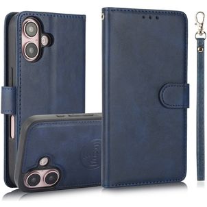 Mobigear Wallet iPhone 16 Hülle Abnehmbare 2in1 Klapphülle Geldbörse - Blau