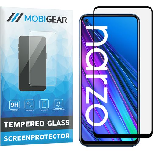 Mobigear Premium Realme Narzo 30 5G Panzerglas Displayschutz - Hüllenfreundlich - Schwarz