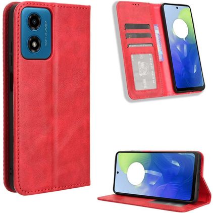 Mobigear Sensation Motorola Moto E14 Hülle Klapphülle Geldbörse - Rot