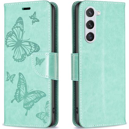 Mobigear Butterfly Samsung Galaxy S24 Hülle Klapphülle Geldbörse - Grün