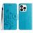 Mobigear Flowers iPhone 16 Pro Hülle Klapphülle Geldbörse - Blau