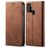 Mobigear Denim Slim Samsung Galaxy A21s Hülle Klapphülle Geldbörse - Braun