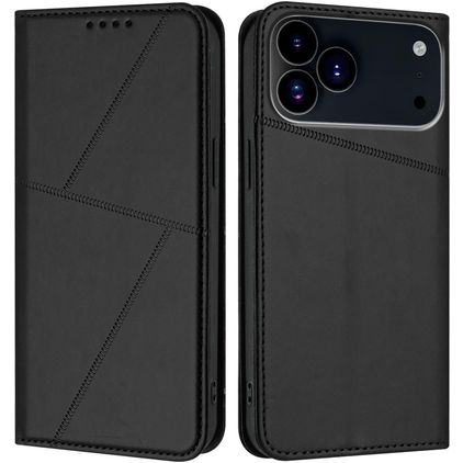 Mobigear Frosted Flip iPhone 17 Pro Max Hülle Klapphülle Geldbörse - Schwarz