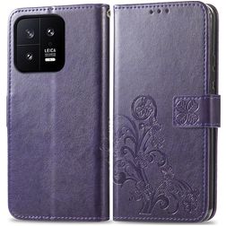 Mobigear Clover Xiaomi 13 Hülle Klapphülle Geldbörse - Lila