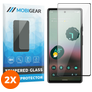Mobigear Premium Google Pixel 7a Panzerglas Gehärtetes Glas Displayschutz - Hüllenfreundlich - Schwarz (2er Pack)