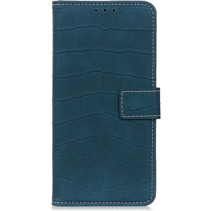 Mobigear Croco Samsung Galaxy A51 Hülle Klapphülle Geldbörse - Grün