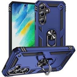 Mobigear Armor ring Samsung Galaxy S24 FE Hardcase Backcover Shockproof mit Ringhalter - Blau