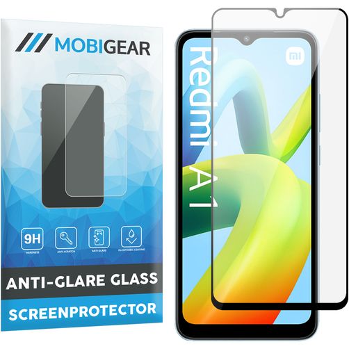 Mobigear Premium Xiaomi Redmi A1 4G Panzerglas Displayschutz - Hüllenfreundlich - Schwarz