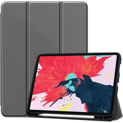 Mobigear Tri-Fold Gel iPad Pro 11 Zoll (2020) Hülle TPU,Kunstleder Klapphülle + Stifthalter - Grau