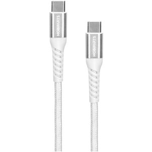 Mobiparts Woven Cable USB-C auf USB-C Kabel 1.5 Meter - Weiß