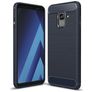 Mobigear Brushed Slim Samsung Galaxy A8 (2018) Hülle Flexibles TPU Backcover - Marineblau