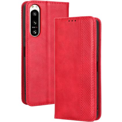 Mobigear Sensation Sony Xperia 5 IV Hülle Klapphülle Geldbörse - Rot