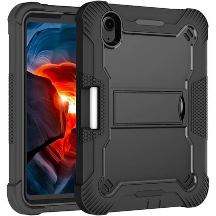Mobigear ShieldStand iPad Mini 6 (2021) Hülle Kunststoff,Silikon Backcover + Stifthalter + Ständer - Schwarz