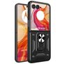 Mobigear Armor Ring Motorola Razr 50 Ultra Hülle Hardcase Backcover Stoßfest mit Ringhalter - Schwarz