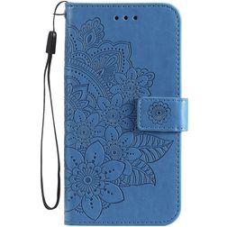 Mobigear Flowers OPPO A54 5G Hülle Klapphülle Geldbörse - Blau