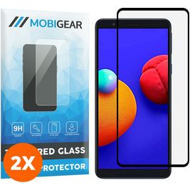 Mobigear Premium Samsung Galaxy A01 Core Panzerglas Gehärtetes Glas Displayschutz - Hüllenfreundlich - Schwarz (2er Pack)
