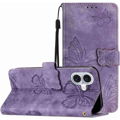 Mobigear Butterfly iPhone 17 Hülle Klapphülle Geldbörse - Lila