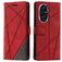 Mobigear Rhombus HONOR 200 Klapphülle Portemonnaie - Rot