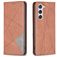 Mobigear Rhombus Slim Samsung Galaxy S23 Hülle Klapphülle - Braun