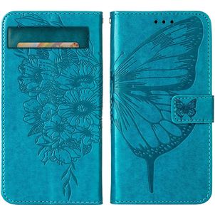 Mobigear Butterfly Google Pixel 7a Hülle Klapphülle Geldbörse - Blau