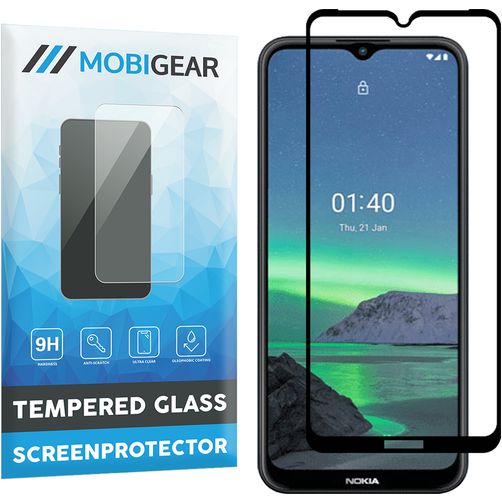 Mobigear Premium Nokia 1.4 Panzerglas Displayschutz - Hüllenfreundlich - Schwarz
