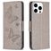 Mobigear Butterfly iPhone 15 Pro Hülle Klapphülle Geldbörse - Grau