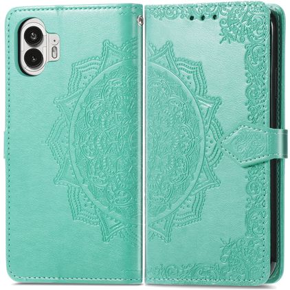 Mobigear Mandala Nothing Phone (2) Hülle Klapphülle Geldbörse - Grün
