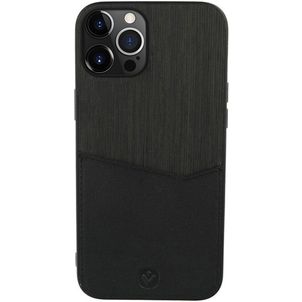 Valenta Card Slot iPhone 13 Pro Max Hülle Echtes Leder Backcover mit Kartenhalter - Schwarz