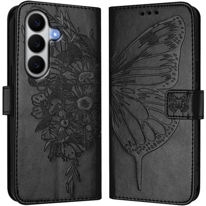 Mobigear Butterfly Samsung Galaxy A27 Hülle Klapphülle Geldbörse - Schwarz