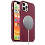 Mobigear Rubber Touch iPhone 12 Pro Silikon MagSafe Hülle Backcover - Weinrot