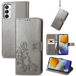 Mobigear Clover Samsung Galaxy M23 Hülle Klapphülle Geldbörse - Grau