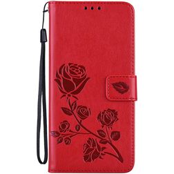 Mobigear Roses HONOR 50 Lite Hülle Klapphülle Geldbörse - Rot