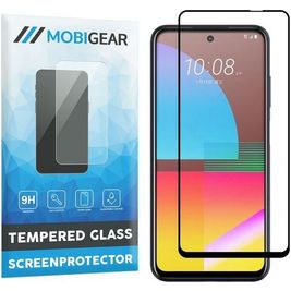 Mobigear Premium HTC Desire 21 Pro Panzerglas Gehärtetes Glas Displayschutz - Hüllenfreundlich - Schwarz