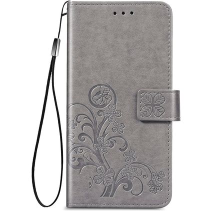 Mobigear Clover Samsung Galaxy A52s 5G Hülle Klapphülle Geldbörse - Grau
