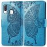 Mobigear Butterfly Samsung Galaxy A40 Hülle Klapphülle Geldbörse - Blau