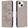Mobigear Butterfly iPhone 15 Hülle Klapphülle Geldbörse - Grau