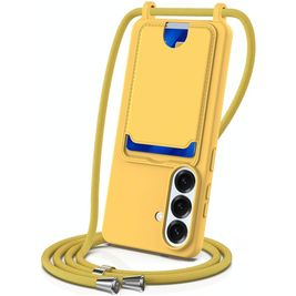 Mobigear Lanyard Card Samsung Galaxy S26 Silikon Handykette mit Kartenhalter - Gelb