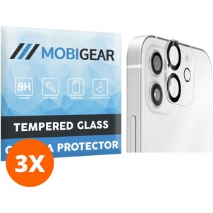Mobigear iPhone 12 Panzerglas Gehärtetes Glas Kamera Schutz - Hüllenfreundlich (3er Pack)