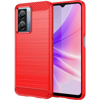 Mobigear Brushed Slim Realme Narzo 50 5G Hülle Flexibles TPU Backcover - Rot