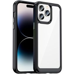 Mobigear Crystal iPhone 14 Pro Hülle Hardcase Backcover - Transparent / Schwarz