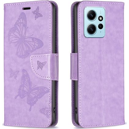 Mobigear Butterfly Xiaomi Redmi Note 12 Hülle Klapphülle Geldbörse - Lila