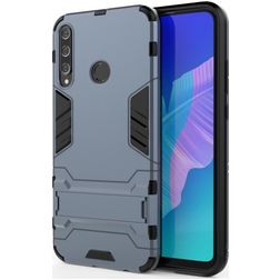 Mobigear Armor Stand Huawei P40 Lite E Hardcase Backcover Shockproof mit Ständer - Blau