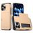 Mobigear Card iPhone 16 Pro Hülle Hardcase Backcover Stoßfest mit Kartenhalter - Gold