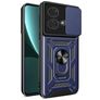 Mobigear Armor Ring Cam Slide Motorola Edge 40 Neo Hülle Hardcase Backcover Stoßfest mit Ringhalter und Kamera Slider - Blau