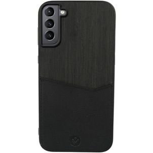 Valenta Card Slot Samsung Galaxy S21 Plus Hülle Echtes Leder Backcover mit Kartenhalter - Schwarz